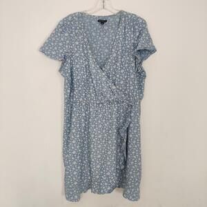 J. Crew Women's Floral Wrap Dress Size XL Flutter Sleeve Bohemian Cottagecore